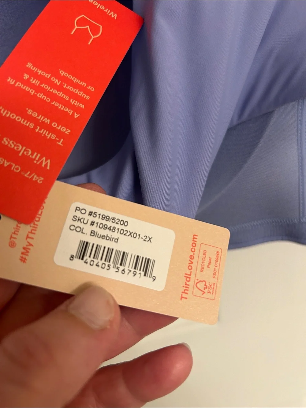 ThirdLove 24/7 Classic Wireless Bra Bluebird Size 2X